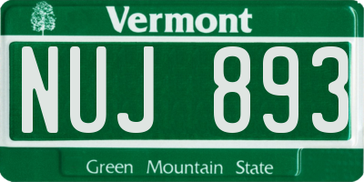 VT license plate NUJ893