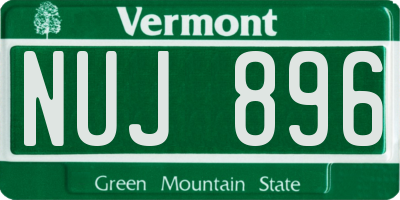 VT license plate NUJ896