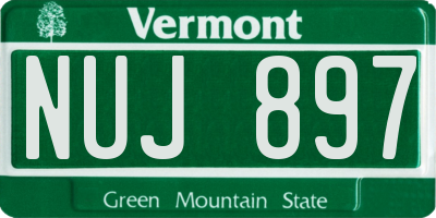VT license plate NUJ897