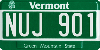 VT license plate NUJ901