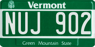 VT license plate NUJ902