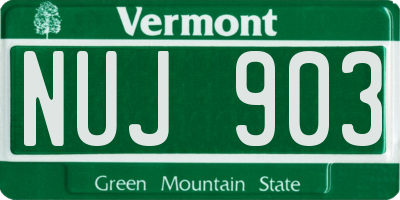 VT license plate NUJ903