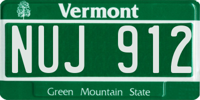 VT license plate NUJ912
