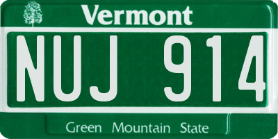 VT license plate NUJ914