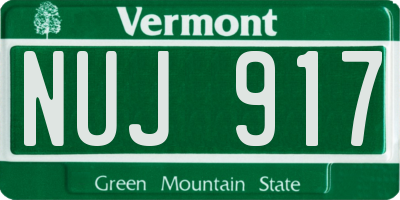 VT license plate NUJ917