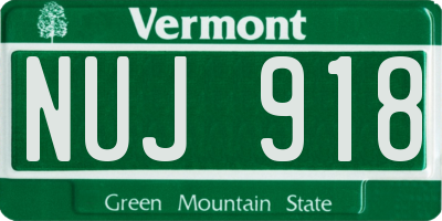 VT license plate NUJ918