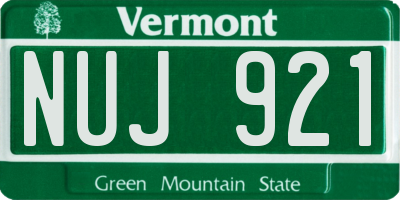 VT license plate NUJ921