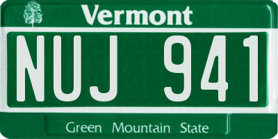 VT license plate NUJ941