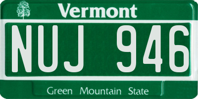 VT license plate NUJ946