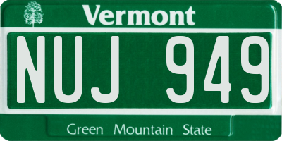 VT license plate NUJ949