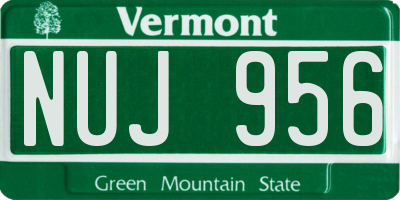 VT license plate NUJ956
