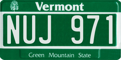 VT license plate NUJ971