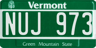 VT license plate NUJ973