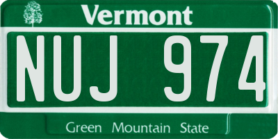 VT license plate NUJ974