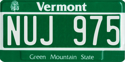 VT license plate NUJ975