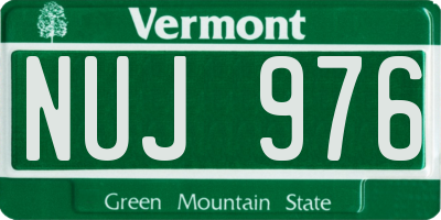 VT license plate NUJ976