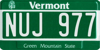 VT license plate NUJ977