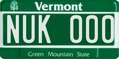 VT license plate NUK000