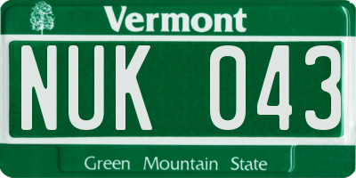 VT license plate NUK043