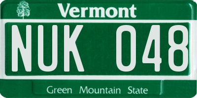 VT license plate NUK048