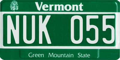 VT license plate NUK055