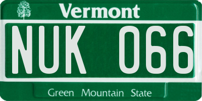 VT license plate NUK066