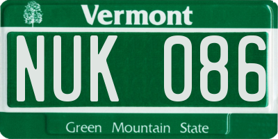 VT license plate NUK086