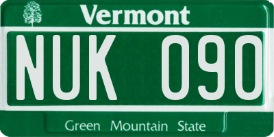 VT license plate NUK090