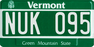 VT license plate NUK095