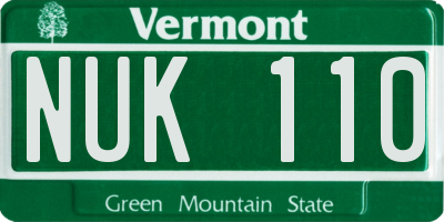 VT license plate NUK110