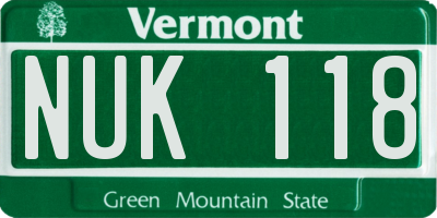VT license plate NUK118