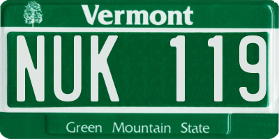 VT license plate NUK119