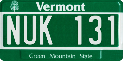 VT license plate NUK131