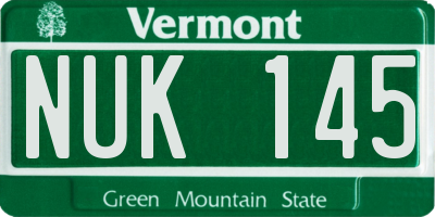 VT license plate NUK145