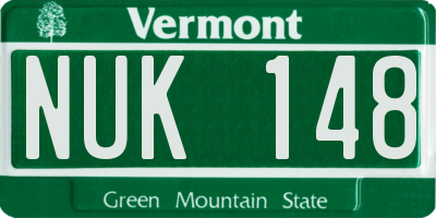 VT license plate NUK148