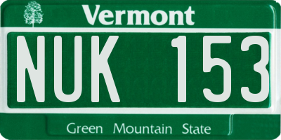 VT license plate NUK153