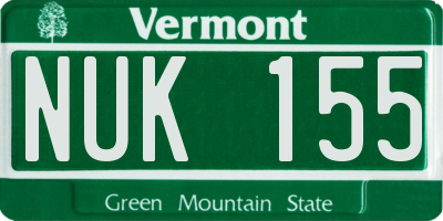 VT license plate NUK155