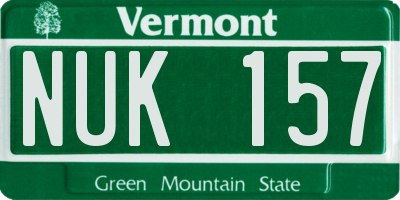 VT license plate NUK157