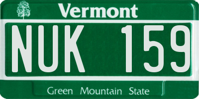 VT license plate NUK159