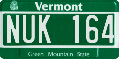 VT license plate NUK164