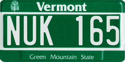 VT license plate NUK165