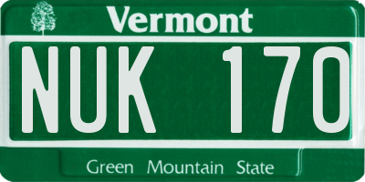 VT license plate NUK170