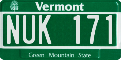 VT license plate NUK171