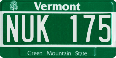 VT license plate NUK175