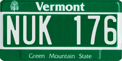 VT license plate NUK176