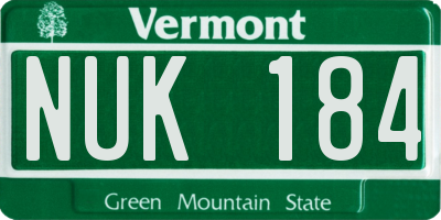 VT license plate NUK184