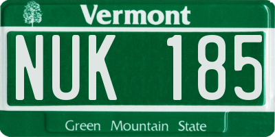 VT license plate NUK185