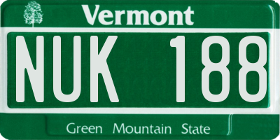 VT license plate NUK188
