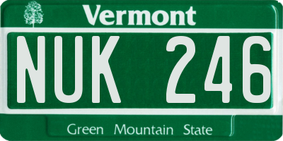 VT license plate NUK246