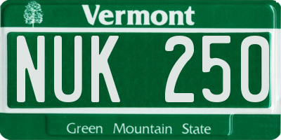 VT license plate NUK250
